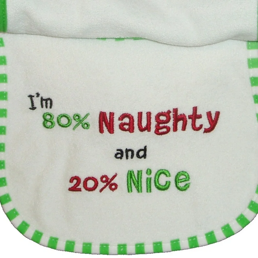 Christmas 3 Baby Bib Santas Helper Naughty Nice